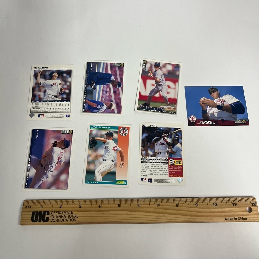 vintage 90 boston red sox baseball card lot crafting junk‎ journal collecting